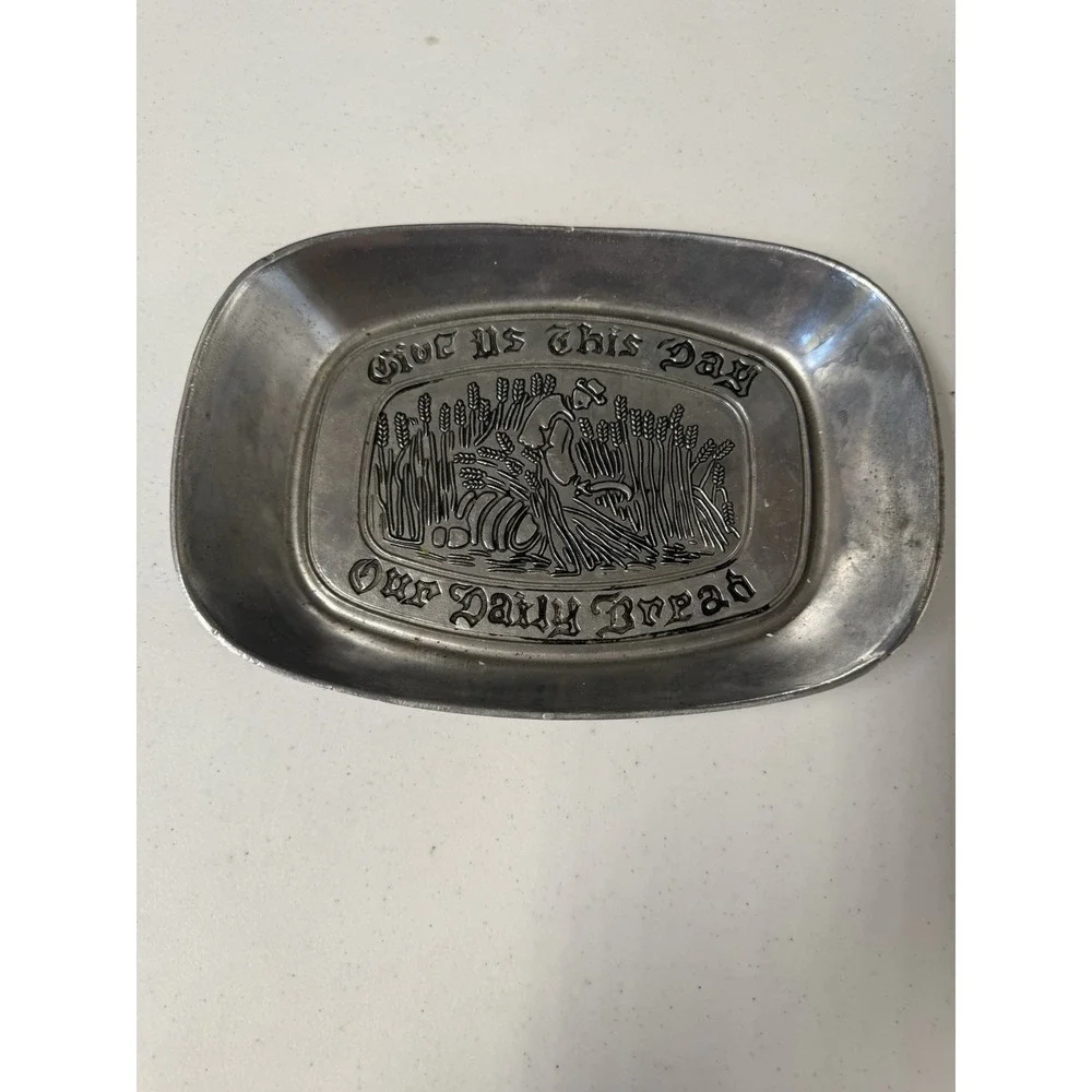 Vintage Pewter Bread Tray Duratale by Leonard 